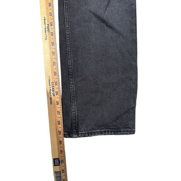 Abercrombie Fitch Size 8R The 90s Straight Ultra High Rise Black Distressed Jean - Picture 5 of 7